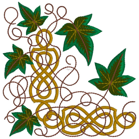 Celtic Ivy machine embroidery