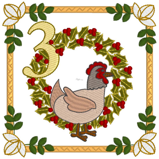 12 days of Christmas machine embroidery designs 