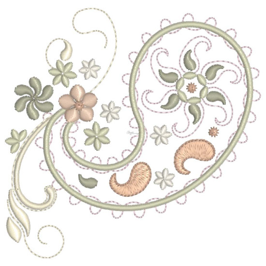 Almond Silk Paisley 1