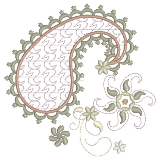Almond Silk Paisley 1