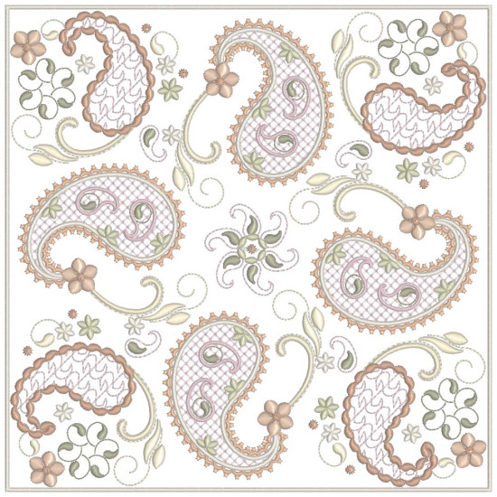 Almond Silk Paisley 4