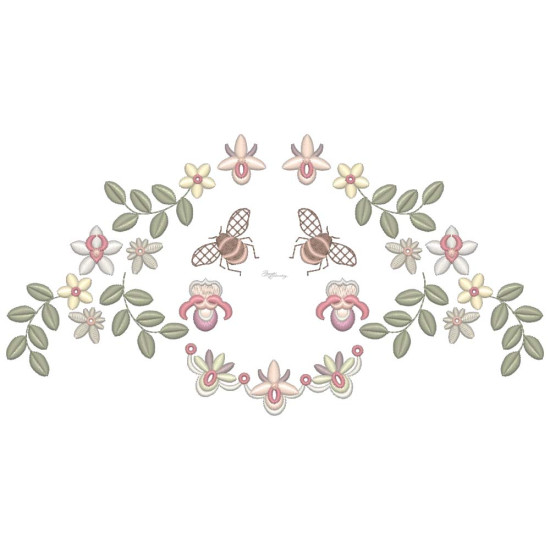 Beatrice Orchid floral embroidery designs
