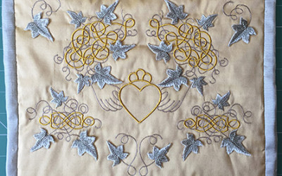 Creating a machine embroidered Celtic Claddagh (refreshed)