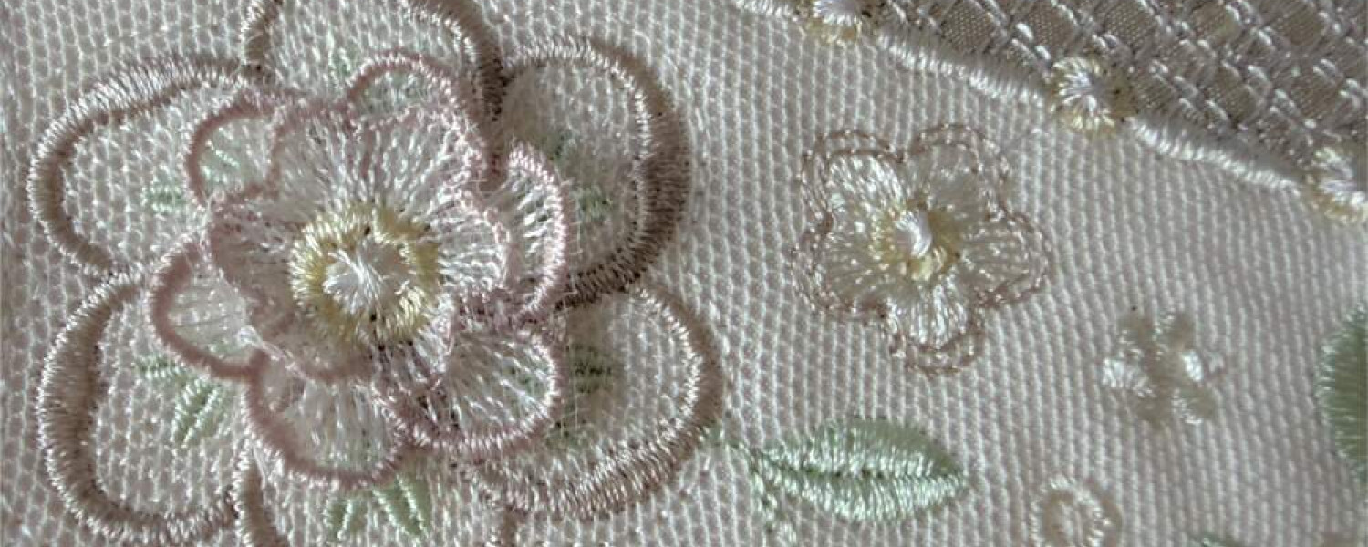 Crazy Quilt block pastels and luxury fabrics