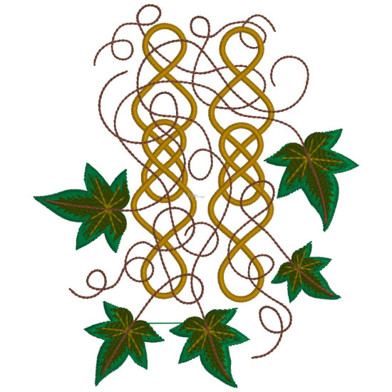 Celtic Ivy machine embroidery