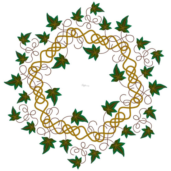 Celtic Ivy machine embroidery