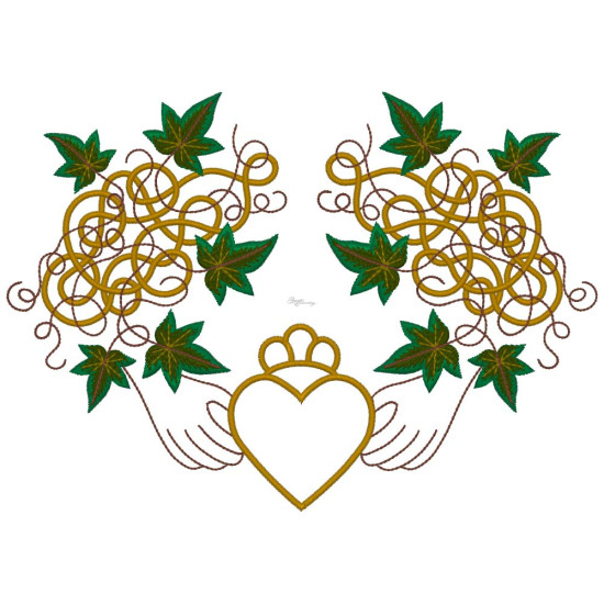 Celtic Ivy machine embroidery