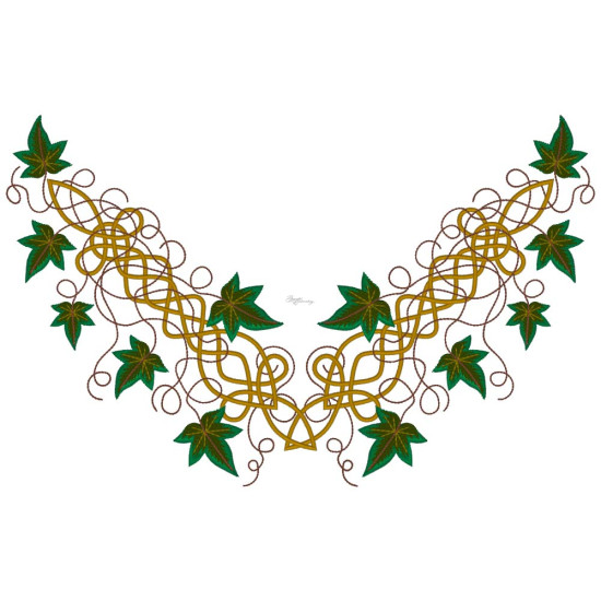 Celtic Ivy machine embroidery