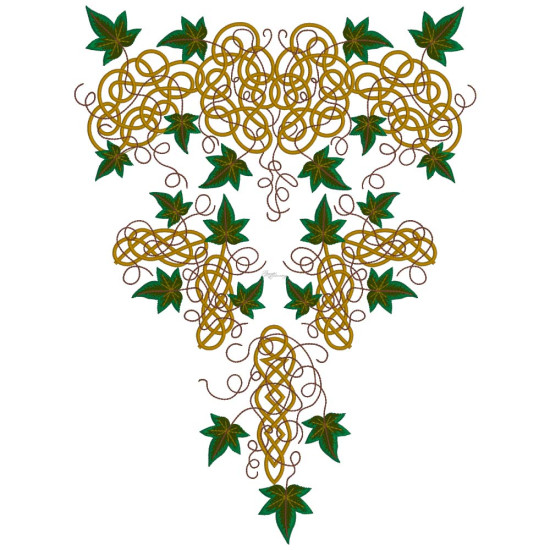 Celtic Ivy machine embroidery