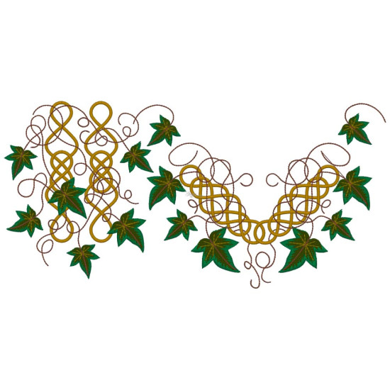 Celtic Ivy machine embroidery