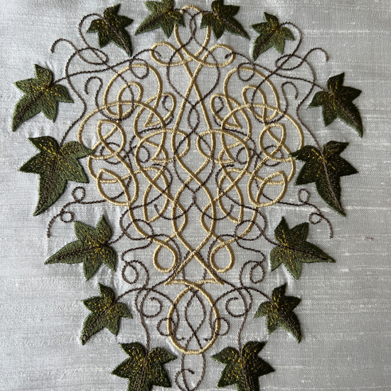 Celtic Ivy machine embroidery