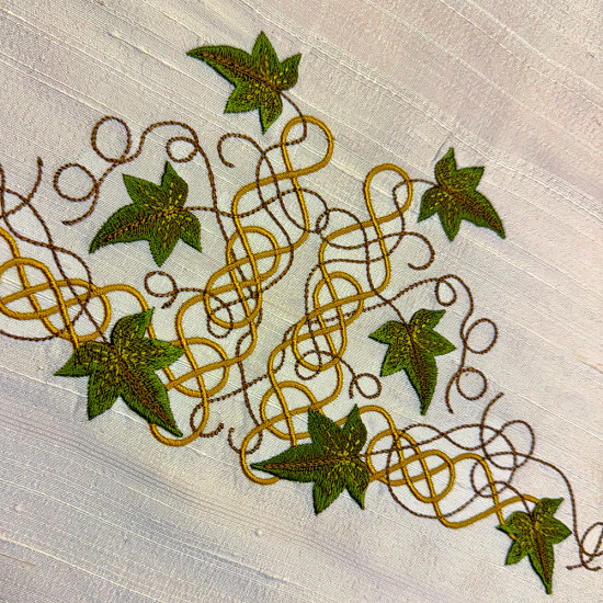 Celtic Ivy machine embroidery