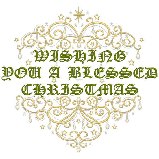 Elegant Christmas messages embroidery designs