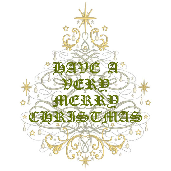 Elegant Christmas messages embroidery designs