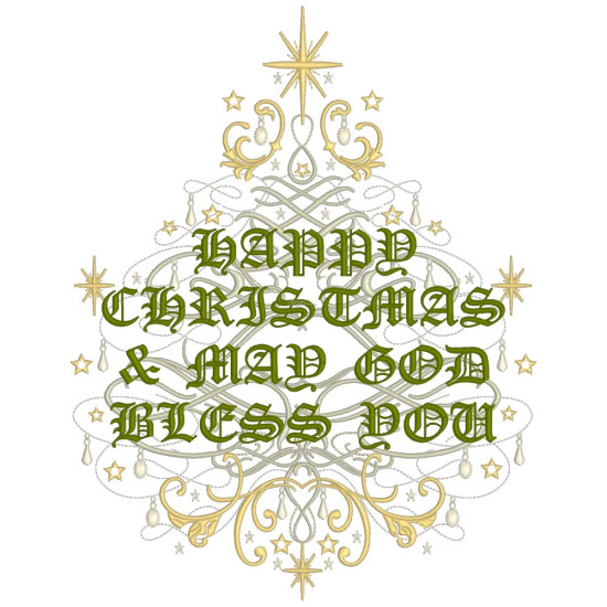 Elegant Christmas messages embroidery designs