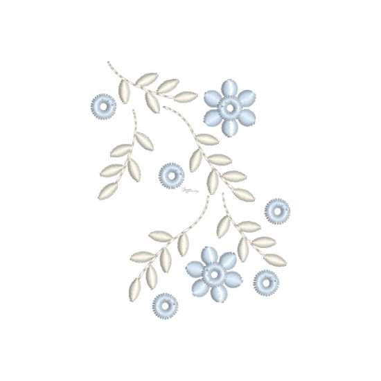  heirloom embroidery on cream silk with delicate eyelets, floral motifs, and fine satin stitches.