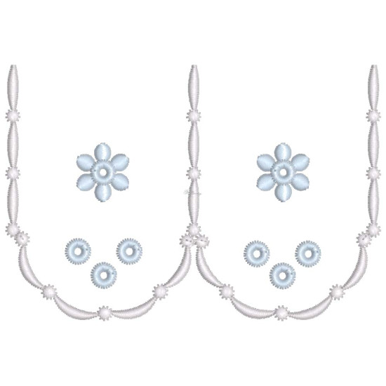  heirloom embroidery on cream silk with delicate eyelets, floral motifs, and fine satin stitches.