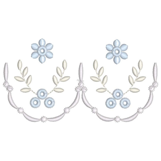  heirloom embroidery on cream silk with delicate eyelets, floral motifs, and fine satin stitches.