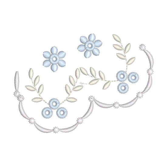  heirloom embroidery on cream silk with delicate eyelets, floral motifs, and fine satin stitches.