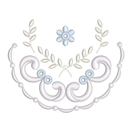  heirloom embroidery on cream silk with delicate eyelets, floral motifs, and fine satin stitches.
