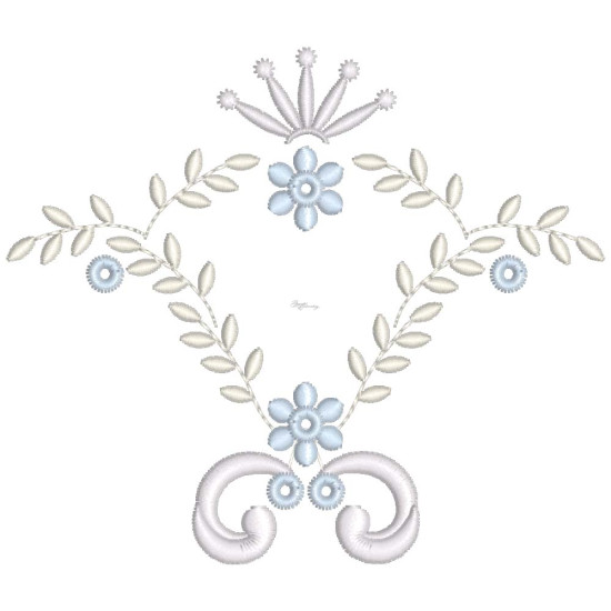  heirloom embroidery on cream silk with delicate eyelets, floral motifs, and fine satin stitches.