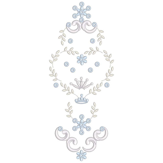  heirloom embroidery on cream silk with delicate eyelets, floral motifs, and fine satin stitches.
