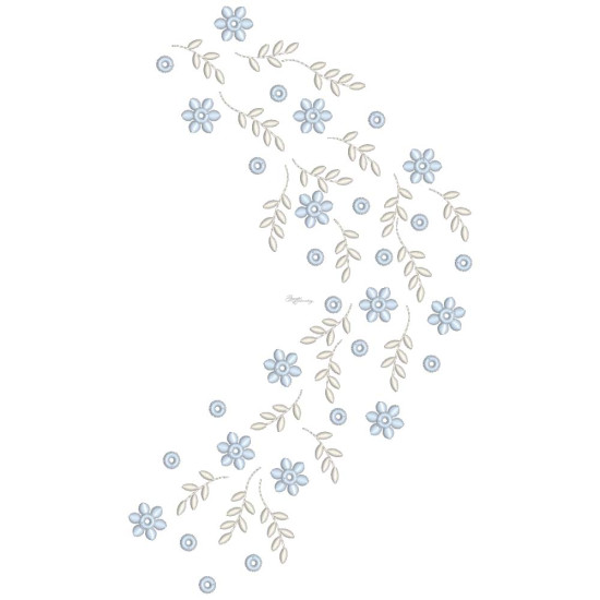  heirloom embroidery on cream silk with delicate eyelets, floral motifs, and fine satin stitches.