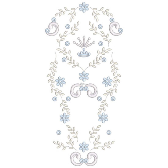  heirloom embroidery on cream silk with delicate eyelets, floral motifs, and fine satin stitches.