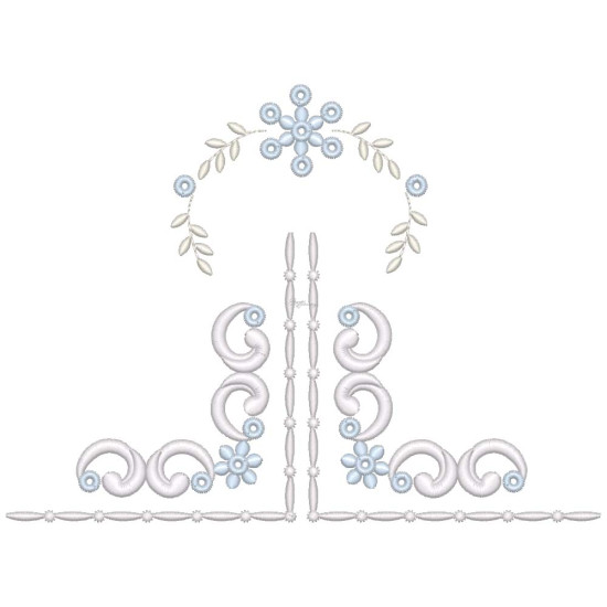  heirloom embroidery on cream silk with delicate eyelets, floral motifs, and fine satin stitches.