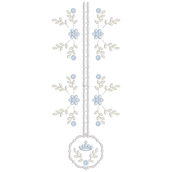  heirloom embroidery on cream silk with delicate eyelets, floral motifs, and fine satin stitches.
