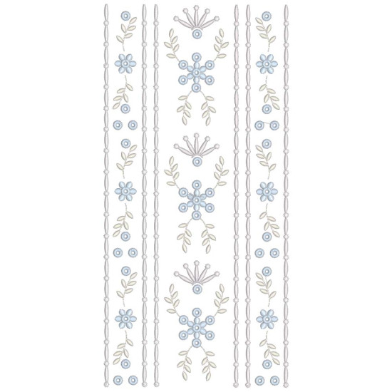  heirloom embroidery on cream silk with delicate eyelets, floral motifs, and fine satin stitches.