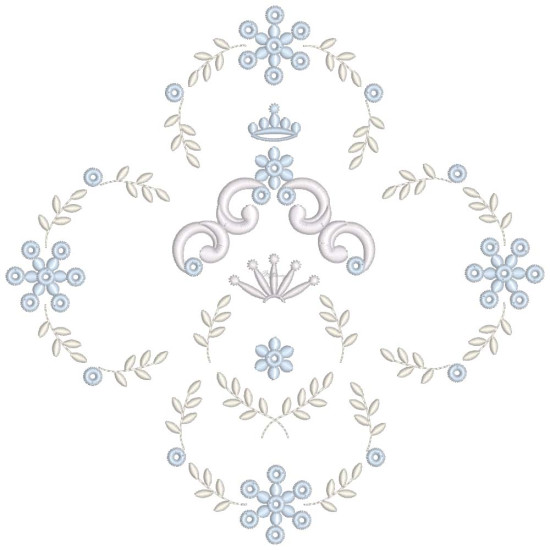  heirloom embroidery on cream silk with delicate eyelets, floral motifs, and fine satin stitches.