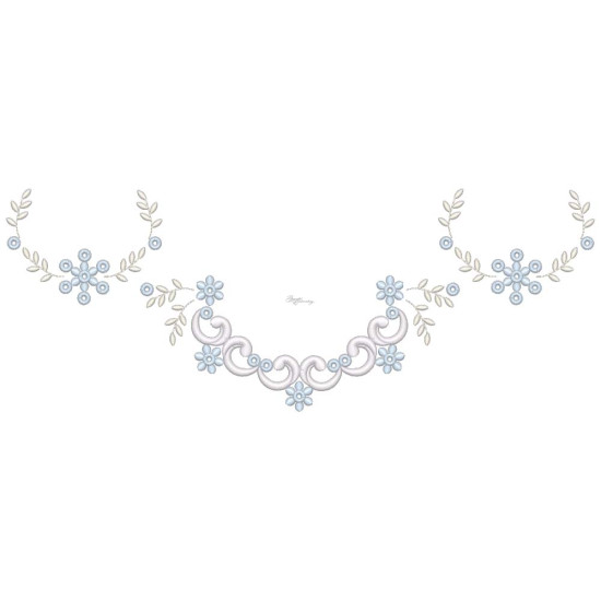  heirloom embroidery on cream silk with delicate eyelets, floral motifs, and fine satin stitches.