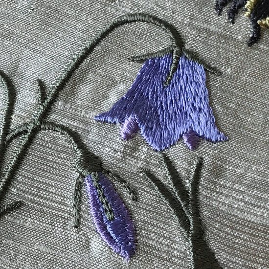 Summer meadows botanical machine embroidery