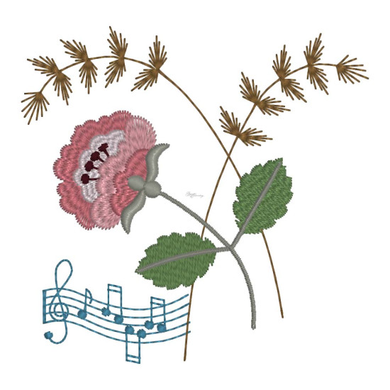 Floral machine embroidery designs with musical twist