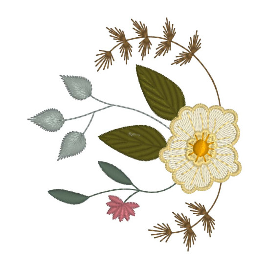 Floral machine embroidery designs with musical twist