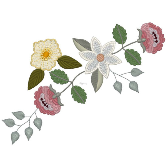 Floral machine embroidery designs with musical twist