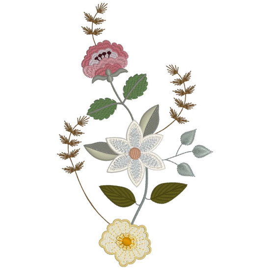 Floral machine embroidery designs with musical twist