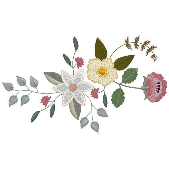 Floral machine embroidery designs with musical twist
