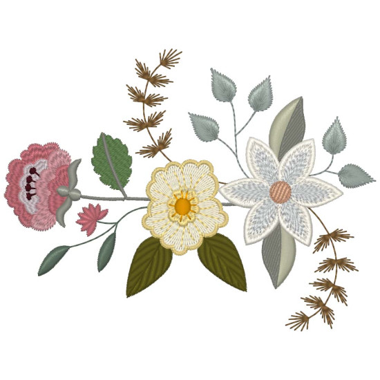 Floral machine embroidery designs with musical twist