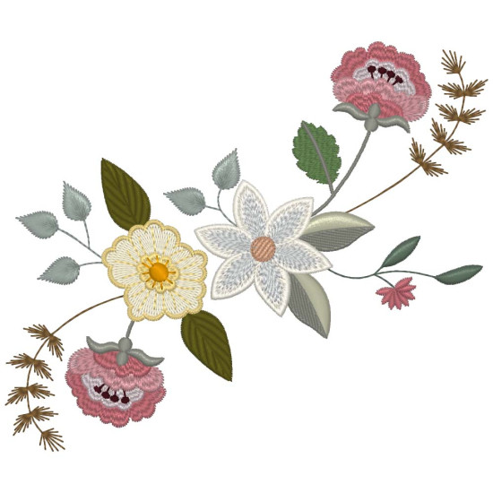 Floral machine embroidery designs with musical twist