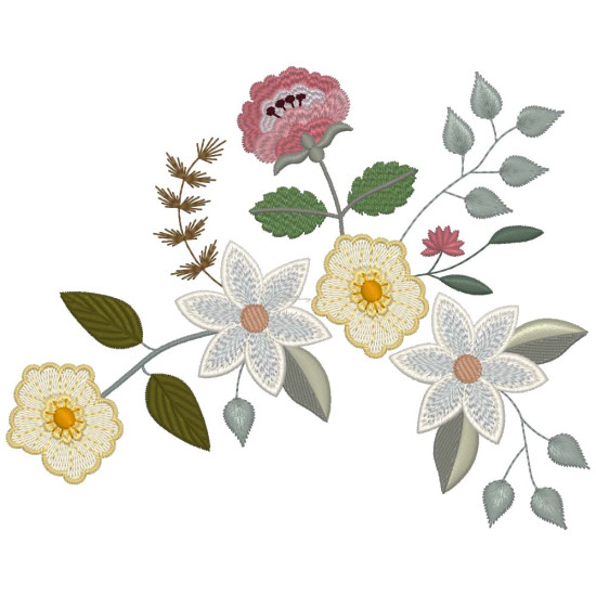 Floral machine embroidery designs with musical twist