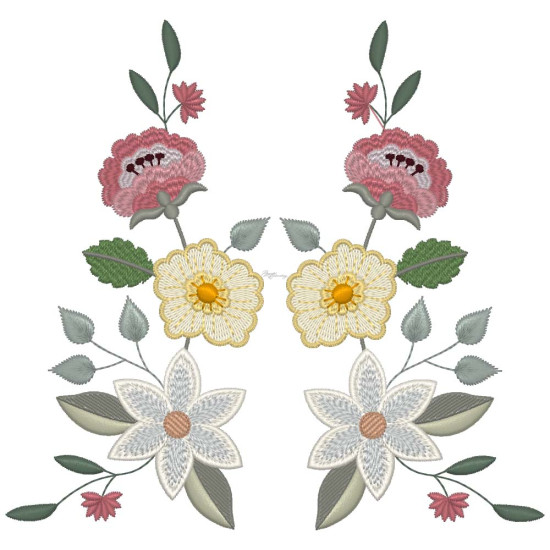 Floral machine embroidery designs with musical twist
