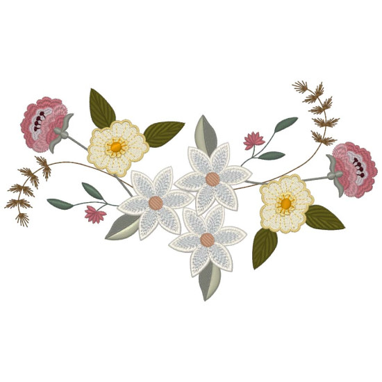 Floral machine embroidery designs with musical twist