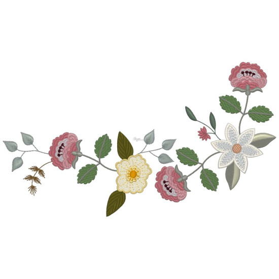 Floral machine embroidery designs with musical twist