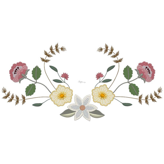 Floral machine embroidery designs with musical twist