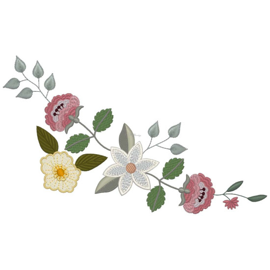 Floral machine embroidery designs with musical twist