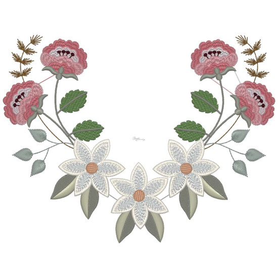 Floral machine embroidery designs with musical twist