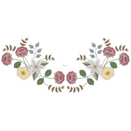 Floral machine embroidery designs with musical twist