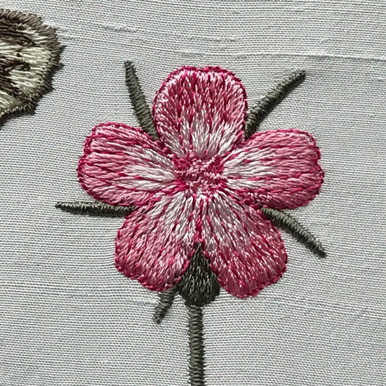 Summer meadows botanical machine embroidery